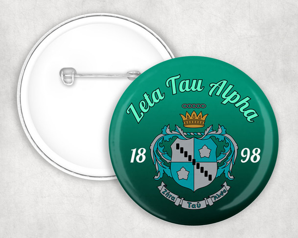 Zeta Tau Alpha Classic Crest Pin Buttons