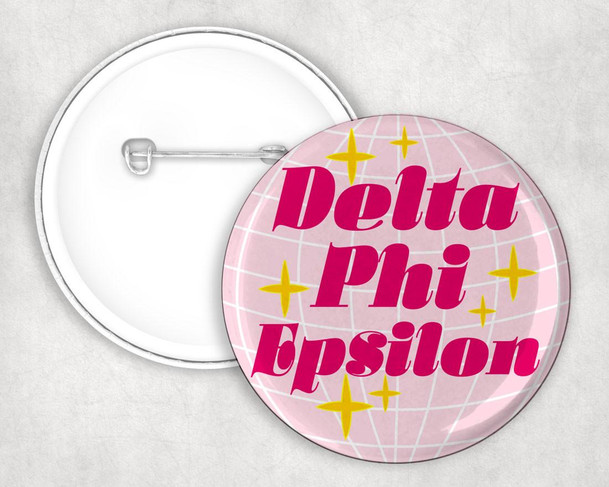  Delta Phi Epsilon Disco Pin Buttons 