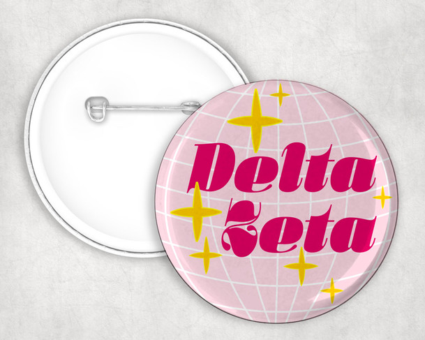 Delta Zeta Disco Pin Buttons