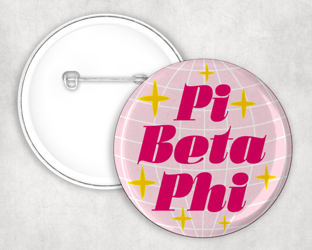 Pi Beta Phi Disco Pin Buttons