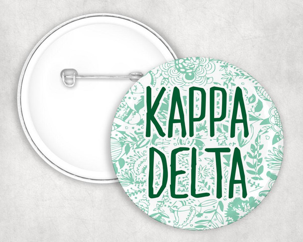 Kappa Delta floral-text Pin Buttons 