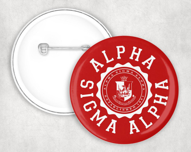  Alpha Sigma Alpha Seal Crest Pin Buttons 