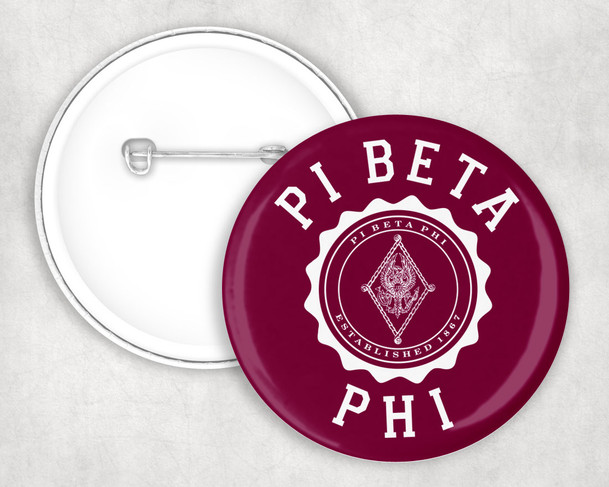 Pi Beta Phi seal-crest Pin Buttons