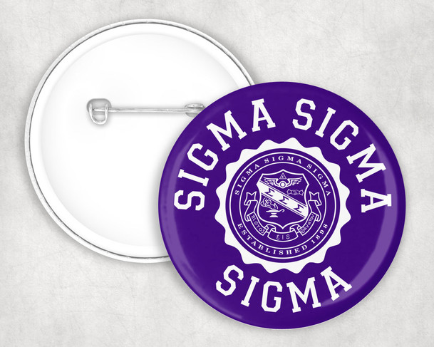 Sigma Sigma Sigma seal-crest Pin Buttons