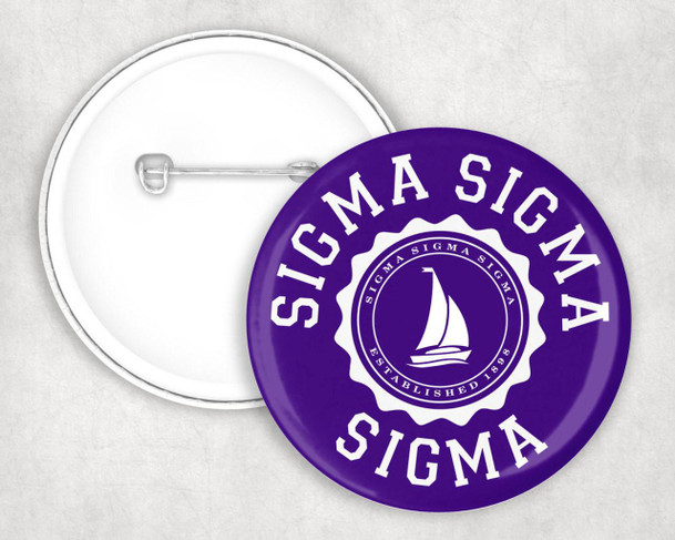  Sigma Sigma Sigma Seal Crest Pin Buttons 