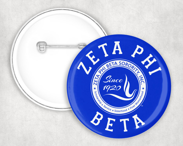 Zeta Phi Beta seal-crest Pin Buttons