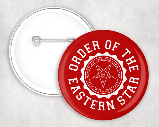 Order Of Eastern Star seal-crest Pin Buttons