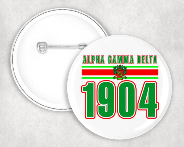  Alpha Gamma Delta Stripe Established Pin Buttons 