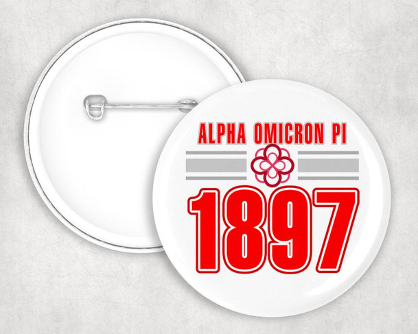  Alpha Omicron Pi Stripe Established Pin Buttons 