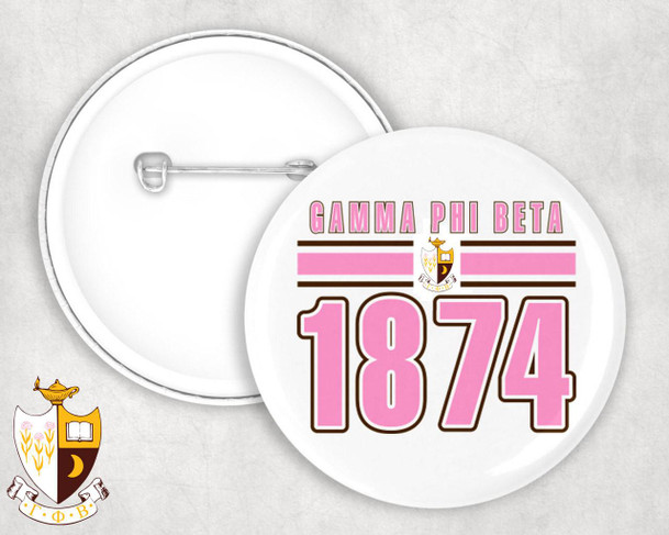 Gamma Phi Beta Stripe Established Pin Buttons 