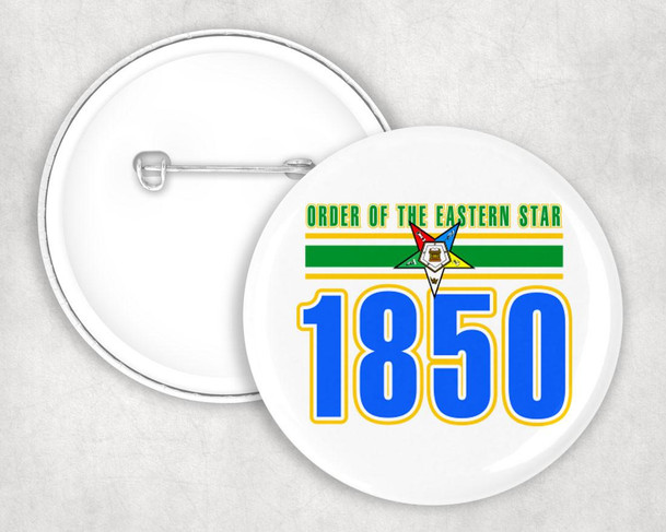  Order Of Eastern Star Stripe Established Pin Buttons 