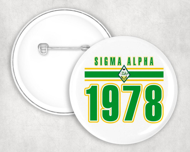  Sigma Alpha Stripe Established Pin Buttons 