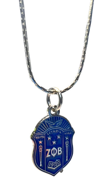 Zeta Phi Beta Shield Pendant W/Chain