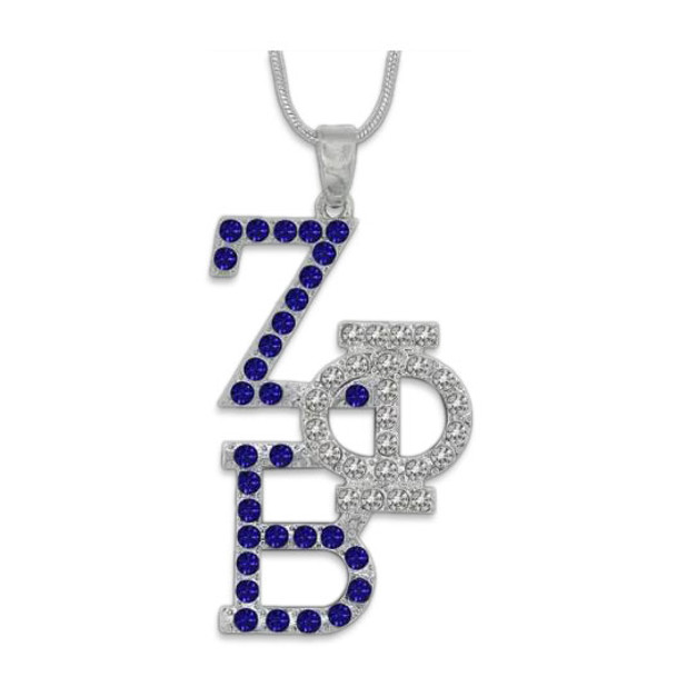 Zeta Phi Beta Crystal Overlap Letters Necklace