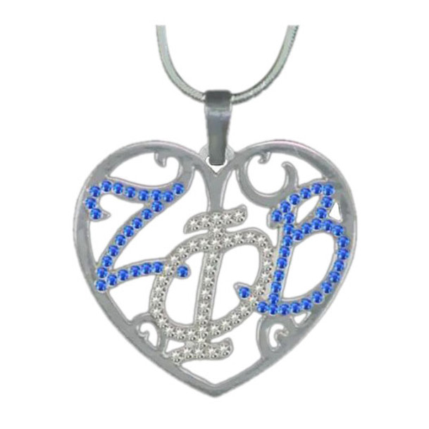 Zeta Phi Beta Color Heart Necklace