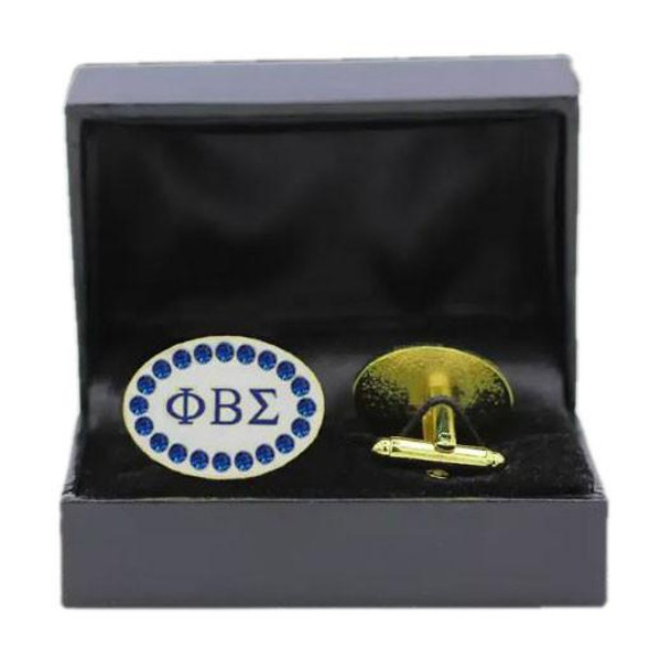 SAVAGE Phi Beta Sigma Topaz Austrian Crystal Cufflinks 
