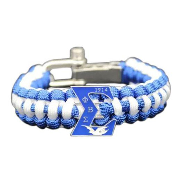  Phi Beta Sigma Paracord Survival Bracelet W/Adjustable Clasp 