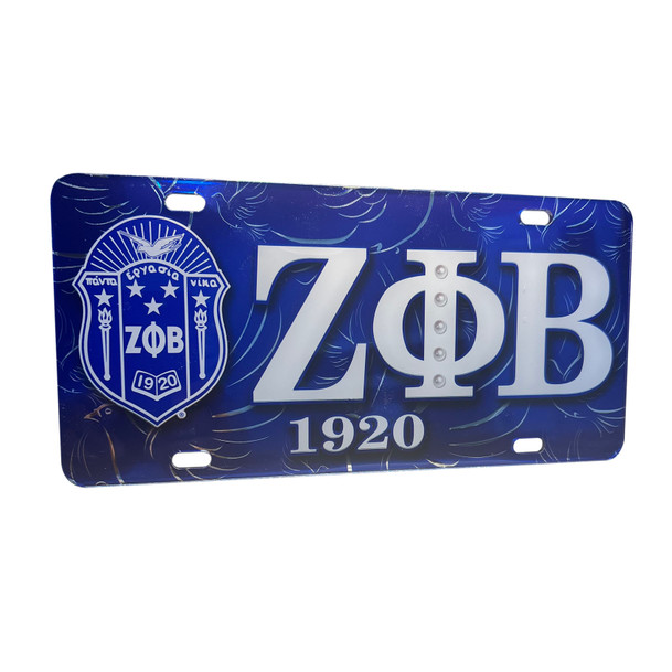 Zeta Phi Beta D9 Crest License Plates