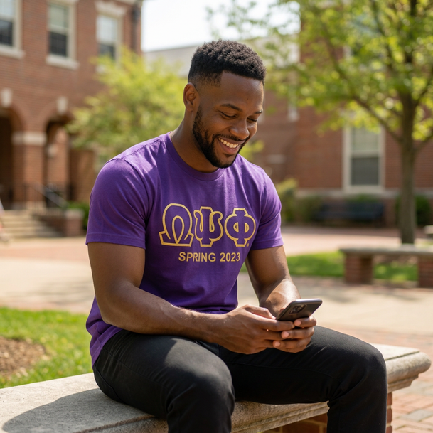 Personalized Omega Psi Phi Lettered T-shirt - Best Value