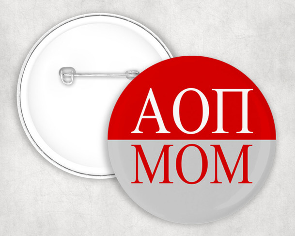 Alpha Omicron Pi Mom Pin Buttons