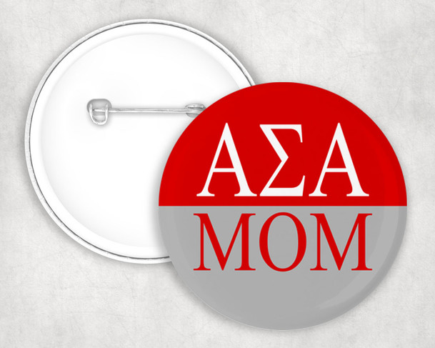 Alpha Sigma Alpha Mom Pin Buttons