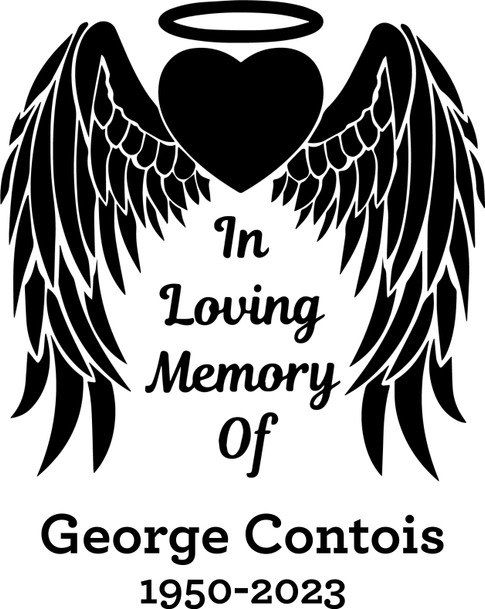 In Loving Memory Of Angel Wings Heart Sticker