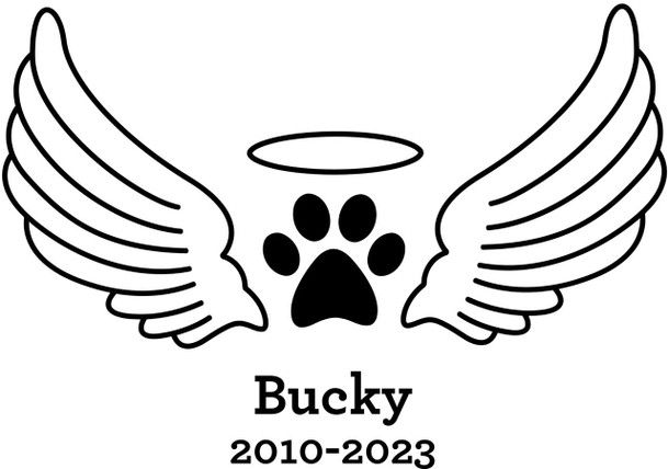  Paw Print With Wings In Memory Sticker 