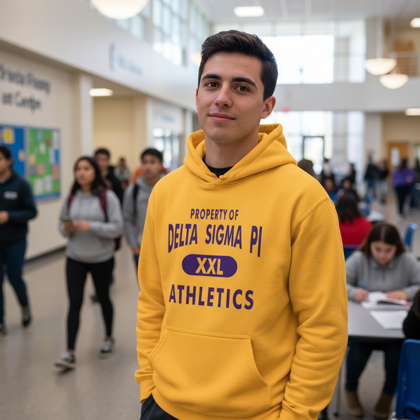 Delta Sigma Pi Property Of Athletics Hooded Sweatshirts