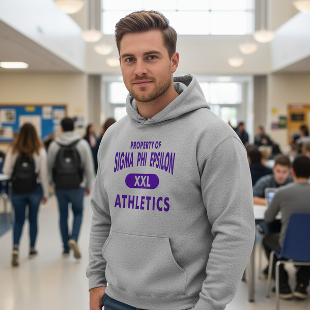 Sigma Phi Epsilon Property Of Athletics Hooded Sweatshirts