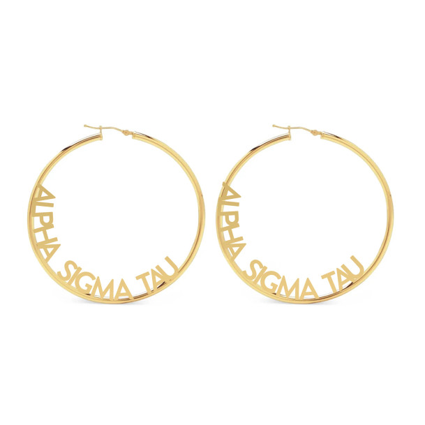 Alpha Sigma Tau Hoop Earrings