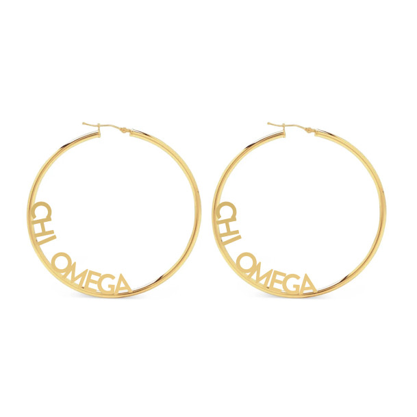 Chi Omega Hoop Earrings