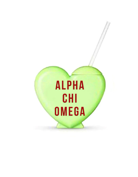 Alpha Chi Omega Heart Shaped Tumblers