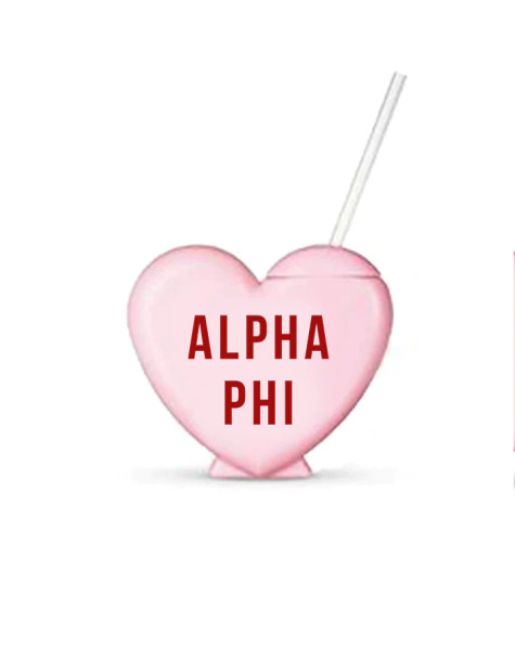 Alpha Phi Heart Shaped Tumblers