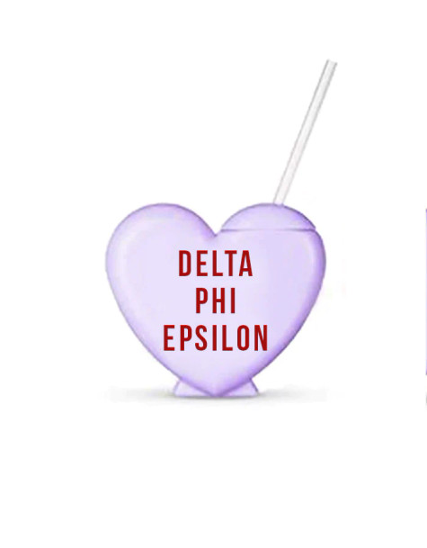 Delta Phi Epsilon Heart Shaped Tumblers