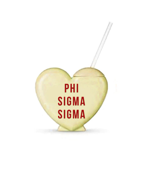 Phi Sigma Sigma Heart Shaped Tumblers