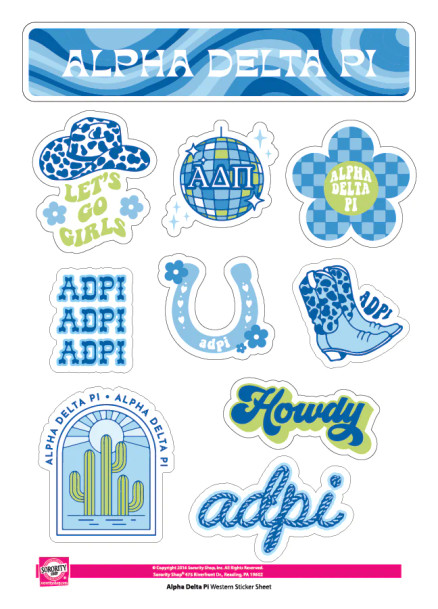 Sorority Western Disco Sticker Sheet