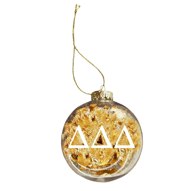 Delta Delta Delta Clear Ball Ornament With Gold Foil