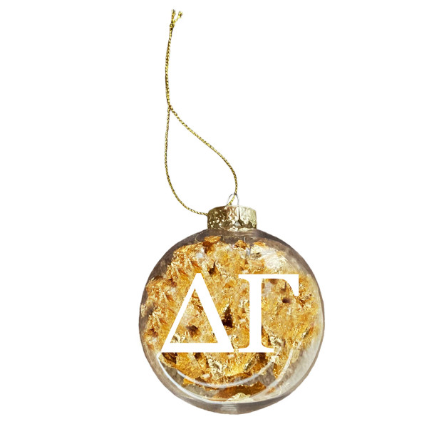 Delta Gamma Clear Ball Ornament With Gold Foil
