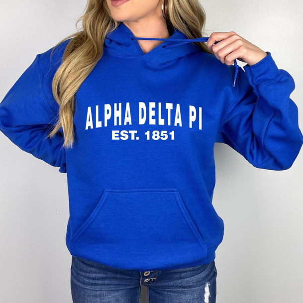  Alpha Delta Pi Established Hooded Sweatshirts 