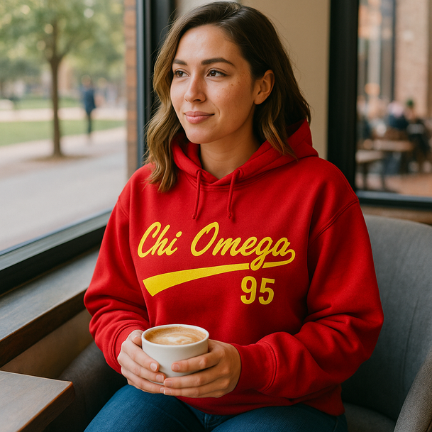 Chi Omega Tail Hooded Sweatshirts