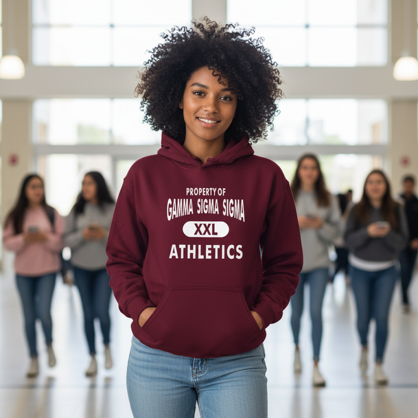 Gamma Sigma Sigma Property Of Athletics Hooded Sweatshirts