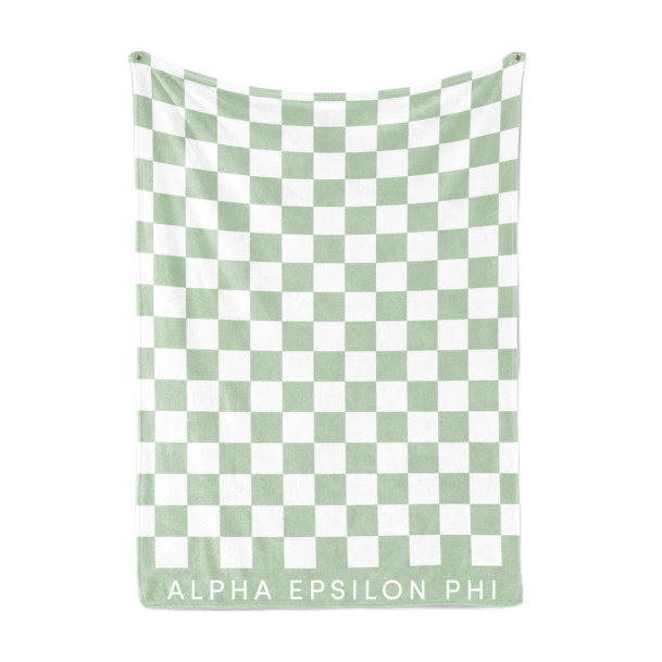 Alpha Epsilon Phi Sherpa Checkerboard Throw Blankets