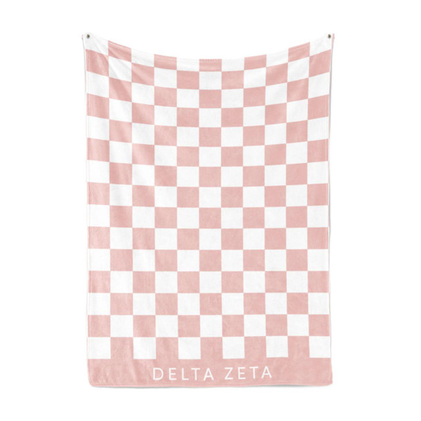  Delta Zeta Sherpa Checkerboard Throw Blankets 