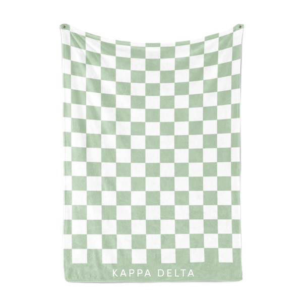 Kappa Delta Sherpa Checkerboard Throw Blankets 