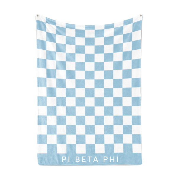 Pi Beta Phi Sherpa Checkerboard Throw Blankets