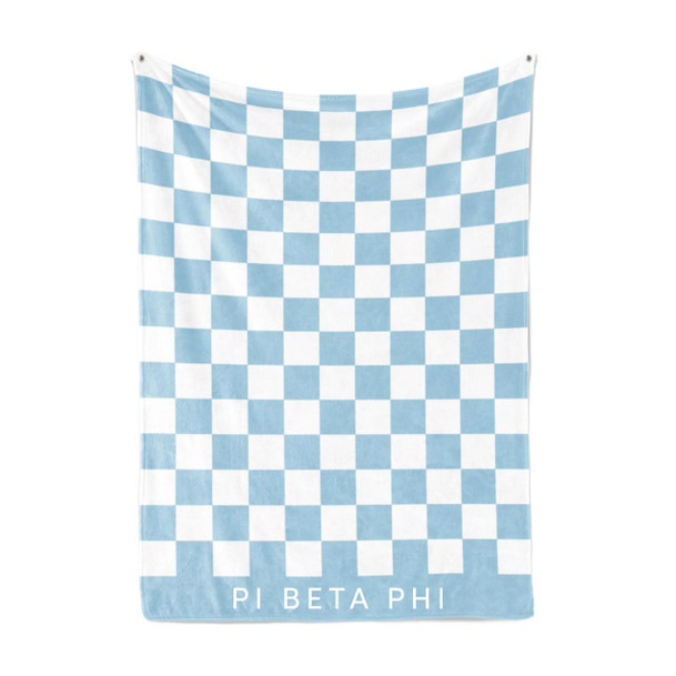  Pi Beta Phi Sherpa Checkerboard Throw Blankets 