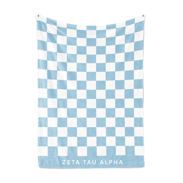  Zeta Tau Alpha Sherpa Checkerboard Throw Blankets 