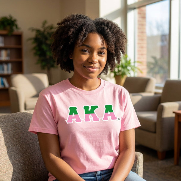 Alpha Kappa Alpha Two Toned Greek Lettered T-shirts