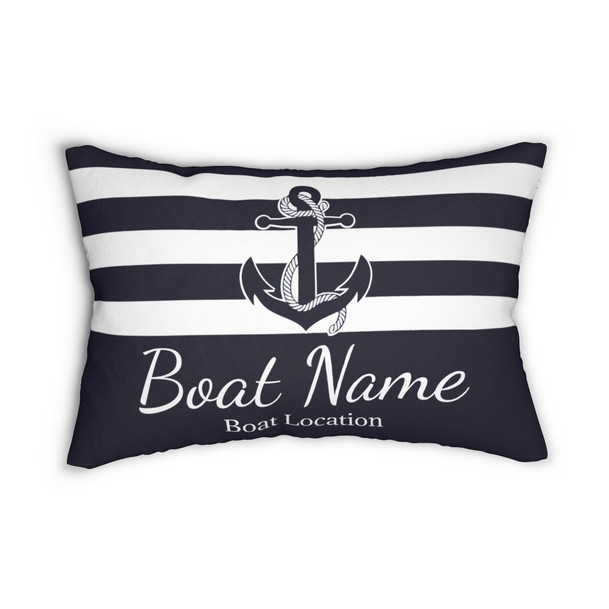 Boat Name Spun Polyester Lumbar Pillow