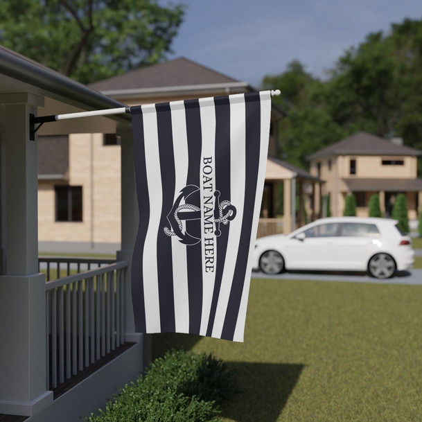  Personalized Boat Navy Stripe House Banner Flag 